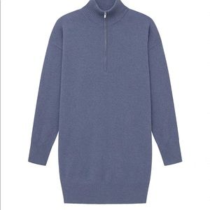 Naadam Recycled Cashmere Quarter Zip Sweater Dress